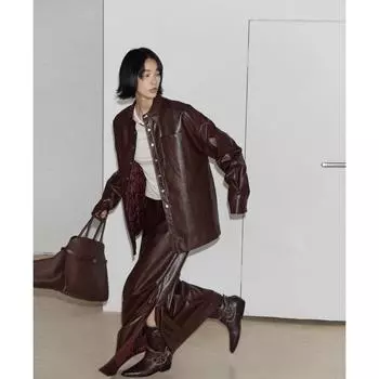 Женское ретро-пальто из искусственной кожи и хлопка в осенне-зимнем стиле Гонконга S чёрный