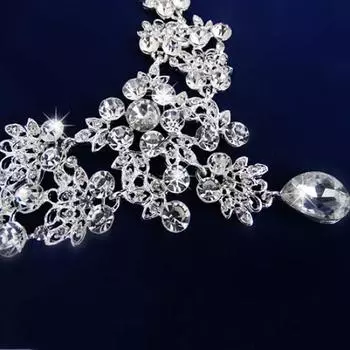 Женское роскошное ожерелье + серьги, ожерелье, комплект свадебных украшений для банкета