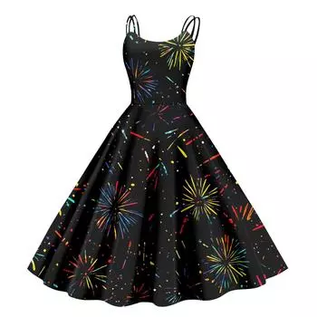 Женское рождественское платье со снежинками и сексуальным облегающим принтом с открытыми плечами в стиле панк-ретро L чёрный