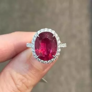 Женское рубиновое ювелирное кольцо ручной работы No. 5