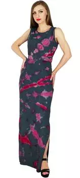 Женское серое длинное макси-платье Bimba в шикарном стиле, вискозное дневное платье без рукавов 10 серый