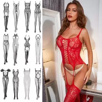 Женское сексуальное ажурное боди с открытой промежностью, женское боди с прозрачной сеткой, горячее эротическое белье, колготки, сексуальная одежда 1