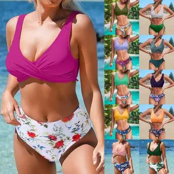 Женское сексуальное бикини с перекрестными ремешками, женские купальники из двух частей S фиолетовый