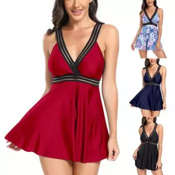 Женское сексуальное бикини с разрезом, модная консервативная юбка в стиле с бюстгальтером без стального бюстгальтера, купальник L чёрный