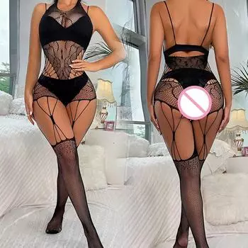 Женское сексуальное цельное нижнее белье Эротическое сетчатое прозрачное комбинезон пижамы женские сетчатые боди костюмы XXS