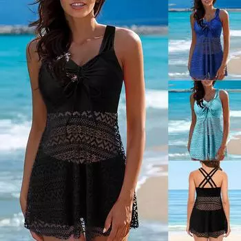 Женское сексуальное кружевное бикини с разрезом и высокой талией, с подушечками на груди, без стального бюстгальтера, купальник L королевский синий