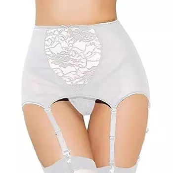 Женское сексуальное кружевное нижнее белье до бедра с подвязками и подвязками S белый