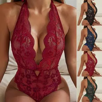 Женское сексуальное кружевное нижнее белье, ночное белье, стринги без вырезов, нижнее белье Babydoll, боди S