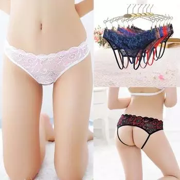 Женское сексуальное кружевное стринги с низкой талией, нижнее белье, прозрачные трусики-стринги без вырезов