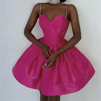 Женское сексуальное мини-платье без рукавов на тонких бретельках, женские вечерние платья Y2k в стиле ретро, элегантное вечернее платье, Vestidos, наряды S розы красного