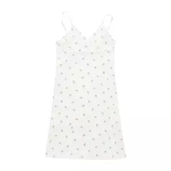 Женское сексуальное мини-платье летняя одежда платье-халтер модное женское платье для вечеринки с цветочным принтом V-образным вырезом на бретелях для женщин S белый