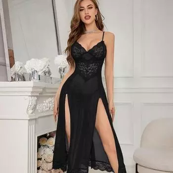 Женское сексуальное нижнее белье Babydoll Sleepwear Underwear Lace Coat Briefs Nightwear L