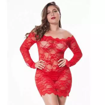 Женское сексуальное нижнее белье больших размеров, кружевное боди, пижама Babydoll L