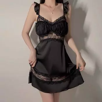 Женское сексуальное нижнее белье Эротическая перспектива Кружева Глубокий V Подтяжки Юбка Порно Нижнее белье с открытой спиной С Подушкой для груди Секс Костюмы one size