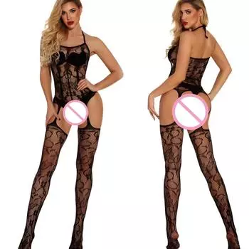 Женское сексуальное нижнее белье колготки эротические боди комбинезоны сетчатые открытые промежности ажурные сетчатые колготки нижнее белье костюм One Size
