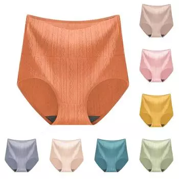 Женское сексуальное нижнее белье, однотонные бесшовные компрессионные и формирующие трусы со средней высокой талией L бежевый