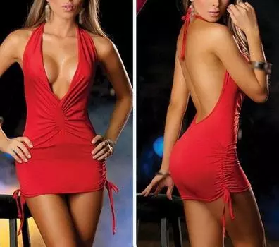 Женское сексуальное нижнее белье с открытой спиной и глубоким V-образным вырезом, облегающее нижнее белье, сексуальное эротическое мини-платье, нижнее белье для вечеринок One size