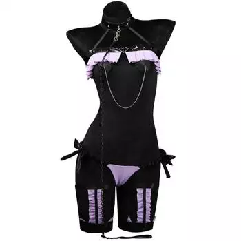 Женское сексуальное нижнее белье с цепочкой и накладкой на соски, пижама, женский соблазнительный наряд, костюмы для ролевых игр, мини-прозрачное нижнее белье One Size