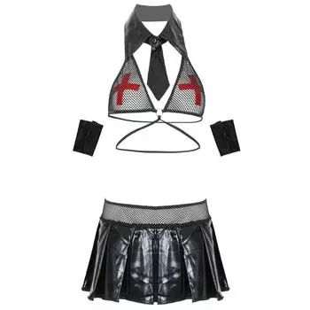 Женское сексуальное нижнее белье трехточечный полый костюм OL секретарское платье сексуальное бикини с крестиком one size fits all