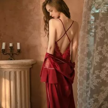 Женское сексуальное нижнее белье трусы халат комплект эротический перспектива глубокий V завязывать ночная рубашка порно кружево атлас подтяжки нижнее белье сексуальные костюмы one size