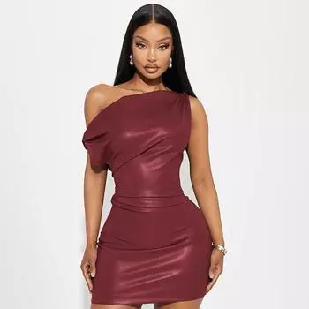 Женское сексуальное однотонное платье без рукавов S чёрный