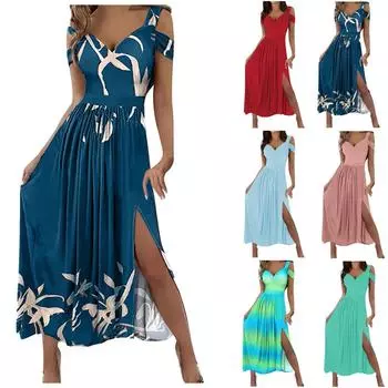 Женское сексуальное платье без рукавов с v-образным вырезом и принтом, однотонное платье с градиентом и принтом тай-дай XL