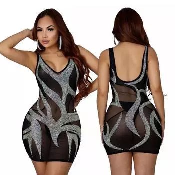 Женское сексуальное платье для ночного клуба Diamond Perspective с подтяжками L