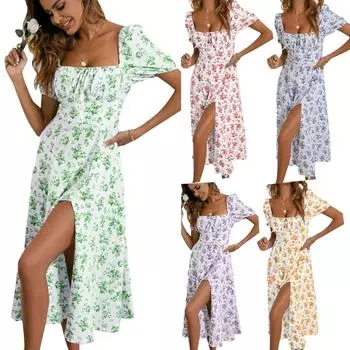 Женское сексуальное платье до колен с коротким рукавом с круглым вырезом, модное платье