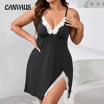 Женское сексуальное платье-халтер больших размеров можно носить поверх ночной рубашки-пижамы 1XL чёрный