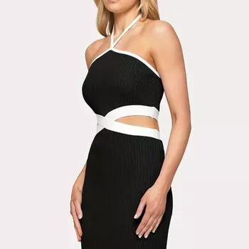 Женское сексуальное платье-карандаш с открытой спиной, очень эластичное, облегающее, для случаев S чёрный