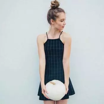 Женское сексуальное платье трапециевидной формы без рукавов с открытой спиной, винтажные клетчатые юбки выше колена S чёрный