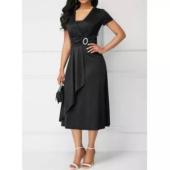 Женское сексуальное платье Vogue с асимметричным подолом и v-образным вырезом, платье больших размеров Eleagnt, вечерние платья для вечеринок XXXXXL чёрный