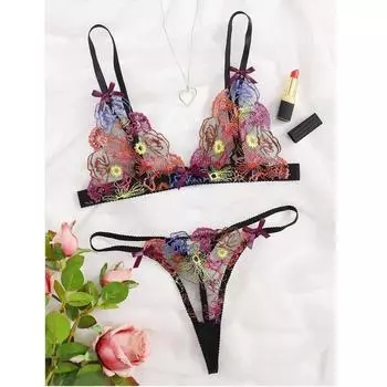 Женское сексуальное прозрачное нижнее белье Red Night Wemptation Whree-point XXL