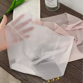 Женское сексуальное прозрачное нижнее белье, тонкие мягкие бесшовные трусики для женщин, летние трусики из ледяного шелка M белый