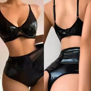 Женское сексуальное сексуальное нижнее белье из лакированной кожи, костюм для косплея, костюм для ночного клуба XS