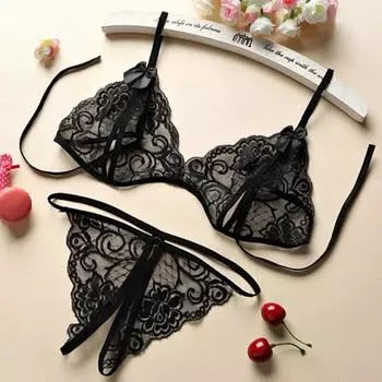 Женское сексуальное женское белье, комплект с кружевным бюстгальтером, бюстгальтер пуш-ап с трусиками, прозрачное нижнее белье с рюшами, комплект горячего эротического белья, комплекты красных трусов 40-60kg