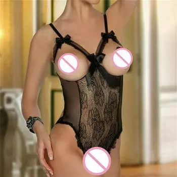 Женское сексуальное женское белье, кружевной костюм, открытый бюстгальтер, нижнее белье с вырезами, ночное платье, платье S