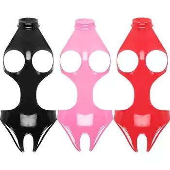 Женское сексуальное женское белье с вырезом, латексный комбинезон с открытой чашкой для ночного клуба, сценический костюм для танцев на пилоне, облегающий комбинезон для выступлений M