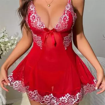 Женское сексуальное женское белье, сексуальное кружевное подол, сетка, нерегулярная прозрачная передняя щель, ночная рубашка на подтяжках, костюм S чёрный