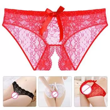 Женское сексуальное женское белье, трусики с вырезами, кружевное нижнее белье, трусики с открытой спиной, прозрачные M