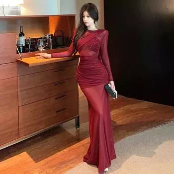 Женское сексуальное знаменитое облегающее платье с перекрестными складками S