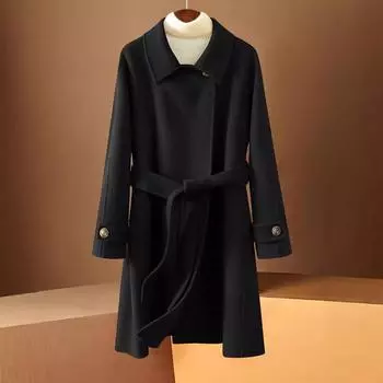 Женское шерстяное пальто осень-зима 2024 года с двумя сторонами демонстрирует темперамент, высококачественное шерстяное пальто из кашемира M [85-55kg] верблюд