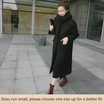 Женское шерстяное пальто средней длины длиной выше колена, облегающее, осень/зима 2025 г. L (up to 55 kg) серый