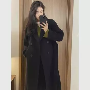 Женское шерстяное пальто в корейском стиле осень/зима 2024 года – утолщенное, универсальное, в стиле «маленькая Хепберн» 2XL