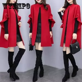 Женское шерстяное пальто, зимний плащ, женское осеннее пальто и куртка, женская верхняя одежда, большие размеры S-5XL