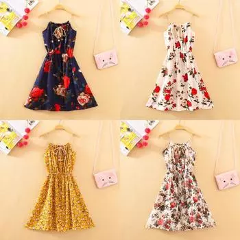 Женское шифоновое платье, весна-лето, новые плиссированные повседневные платья без рукавов с цветочным принтом, женские платья One Size