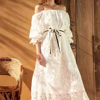 Женское шикарное женское платье на шнуровке с пышными рукавами Y2k, модное элегантное повседневное вечернее платье с поясом-фонариком, черное платье One Size чёрный