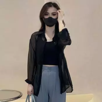 Женское солнцезащитное пальто из ледяного шелка с защитой от УФ-лучей, тонкое однобортное однобортное пальто с длинными рукавами и лацканами, чистый цвет, быстросохнущее M серый