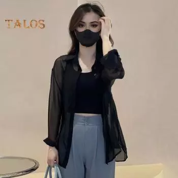 Женское солнцезащитное пальто, однобортное, с лацканами, ледяной шелк, анти-УФ, тонкий, с длинным рукавом, отличная воздухопроницаемость, чистый цвет, быстросохнущая куртка для велоспорта и кемпинга M серый