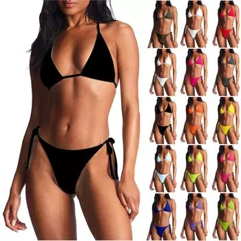 Женское сплит-боди, сплошной цвет, модное сексуальное бикини, эротическое белье без стального бюстгальтера без накладок на грудь One Size жёлтый